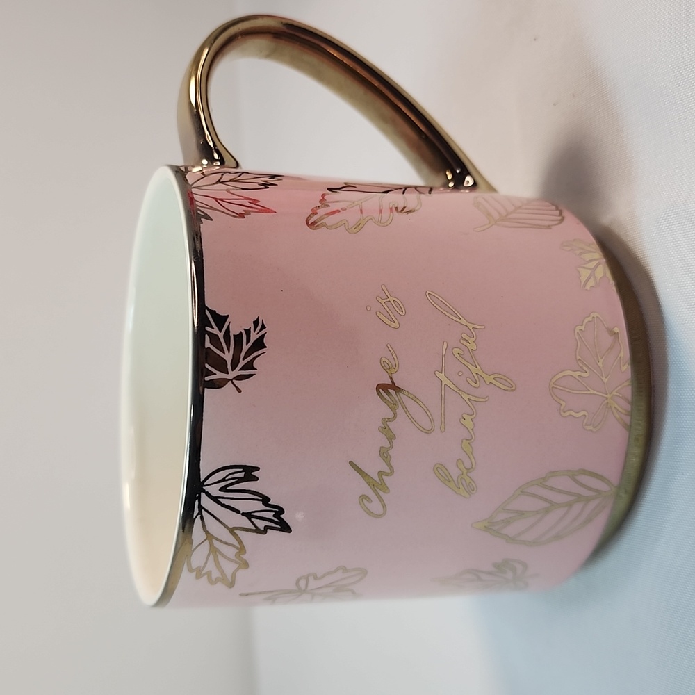 Erin Condren "Change Is Beautiful" pink rose Coffee Tea Cups Mugs